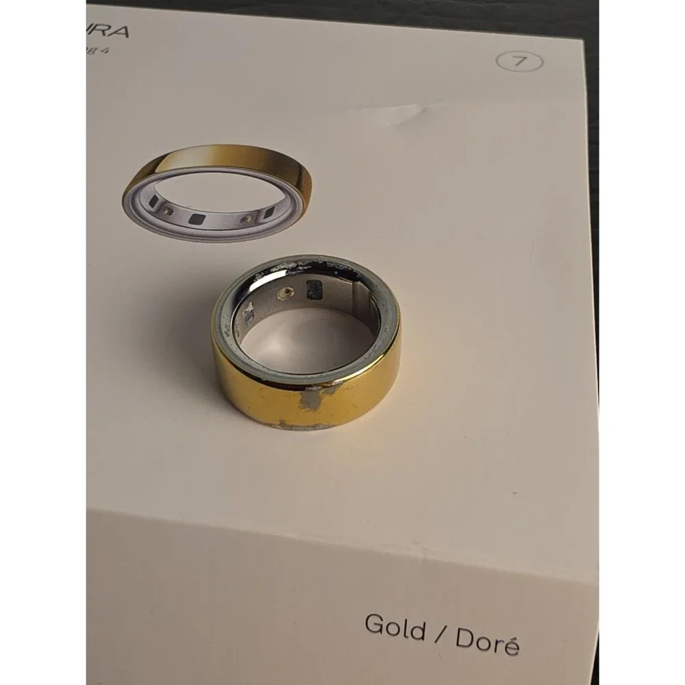 Oura Health + Fitness Tracker Smart Ring 4 Model OA11 - Gold (Size 7)
